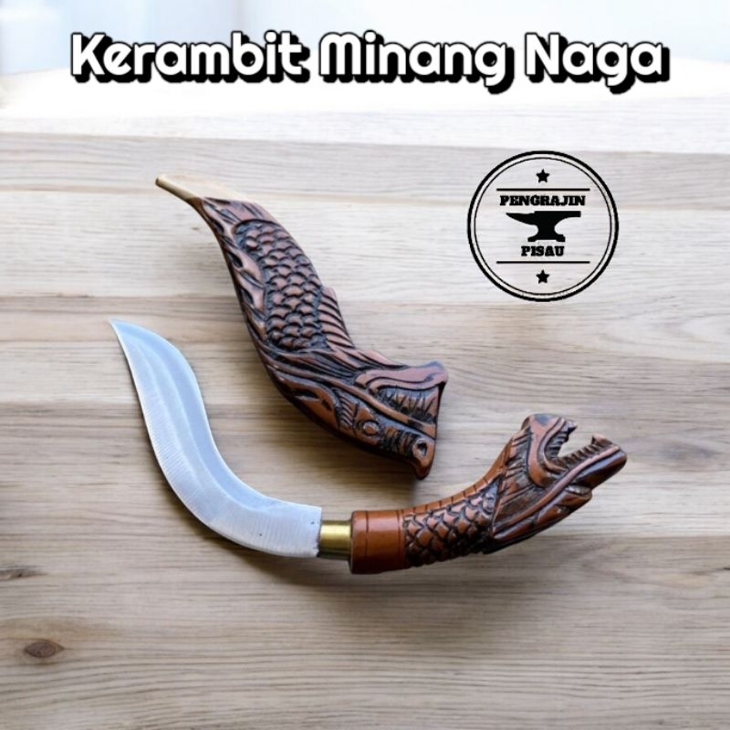 Kerambit Karambit Krambit Minang Naga Ukir Baja Asli
