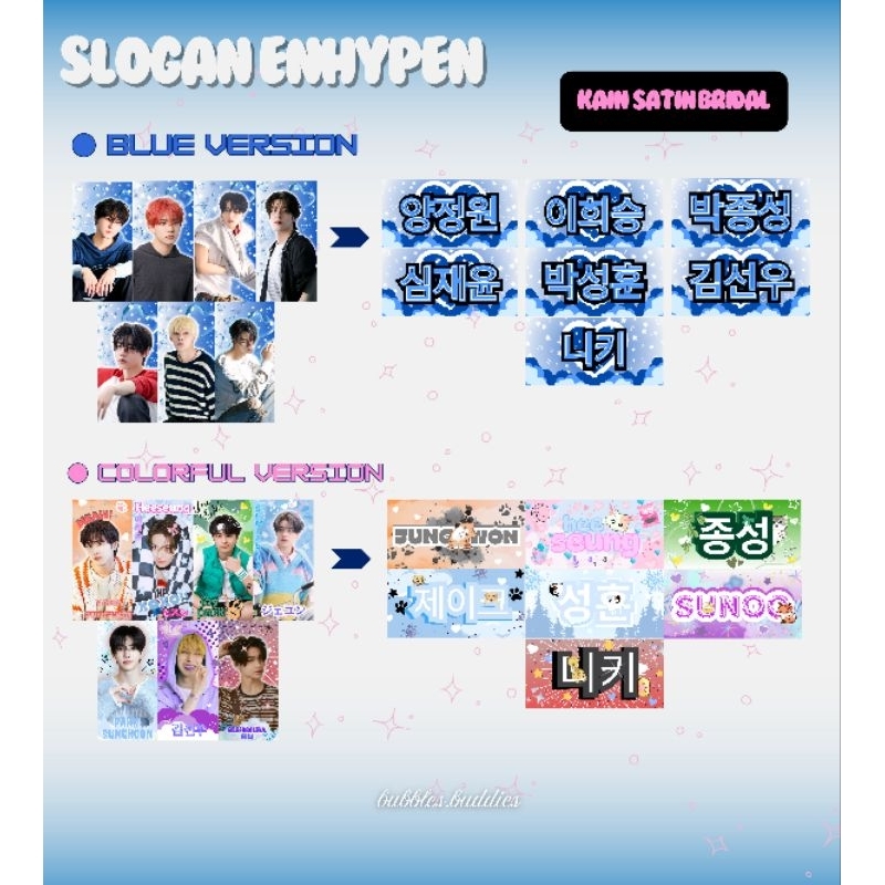 SLOGAN ENHYPEN Kain Satin bridal