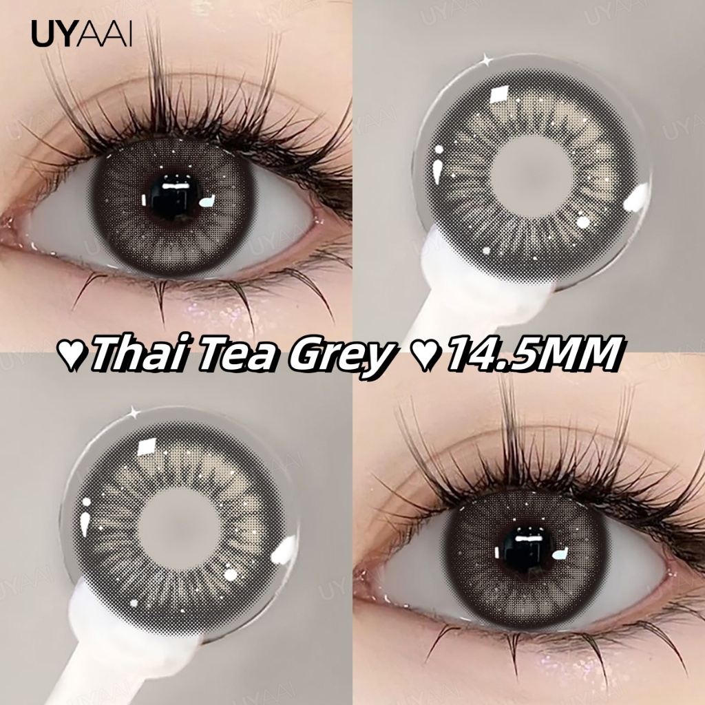 UYAAI SOFTLENS Thai Tea Grey LENSA Contact Lenses Diameter 14.5mm MINUS 0-6.00  USE 6 Month