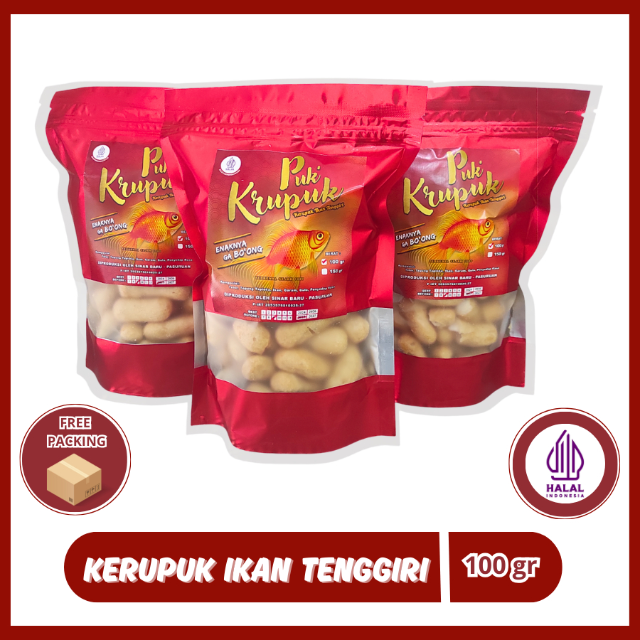 

Kerupuk Ikan Tengiri Asli 100g - Amplang Kuku Macan Camilan Sehat Kemasan Ziplock - GURIH ENAK