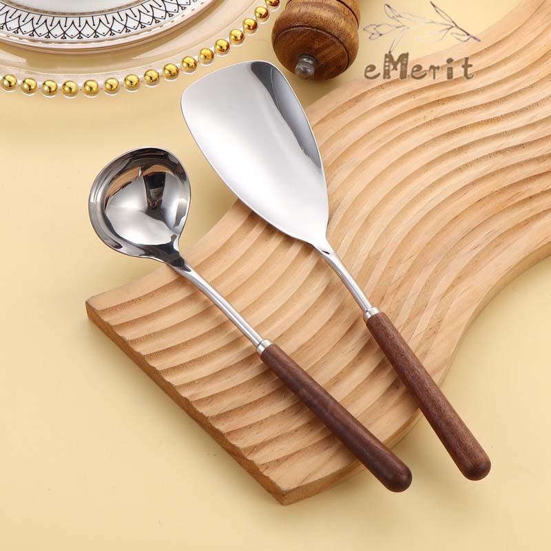 Sendok Spatula Stainless Tebal / Sutil Stenlis Kayu / Sutil Stenles Tebal / Sutil Tebal