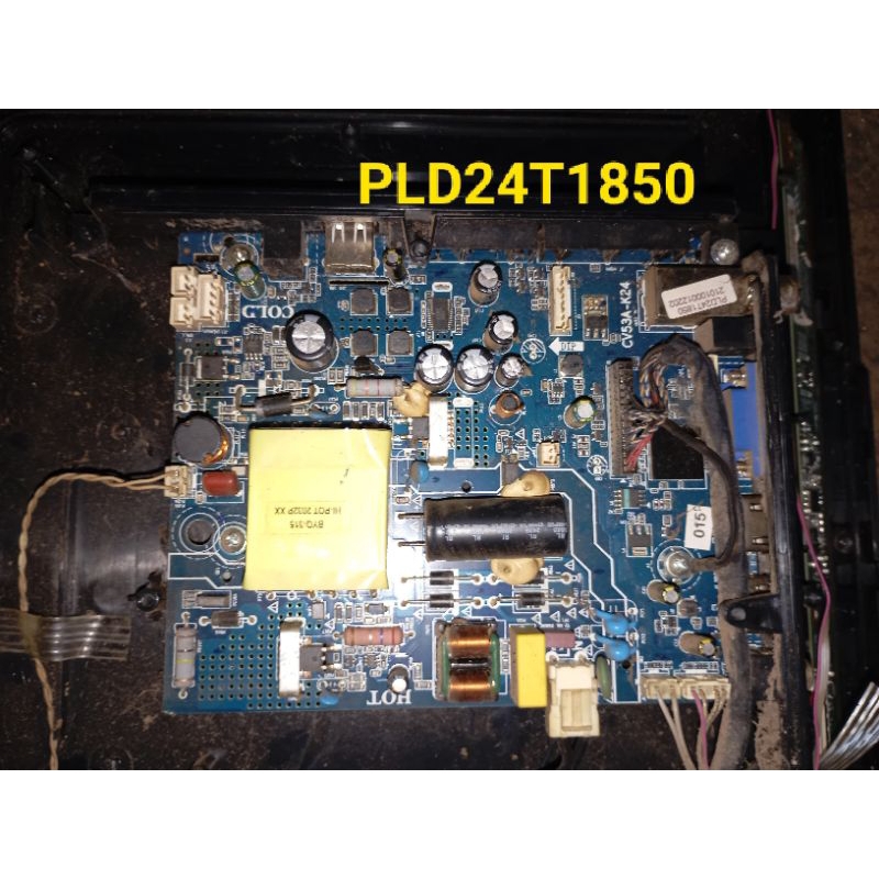 mainboard tv led Polytron PLD24T1850 normal eks layar rusak