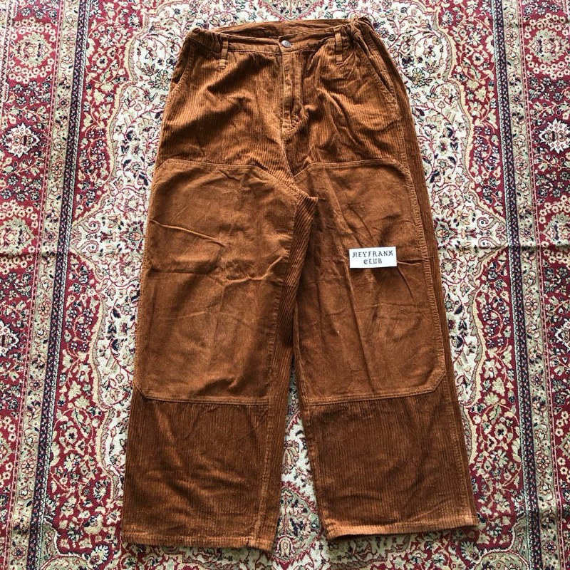 Celana Niko and corduroy double knee wide pants HF142
