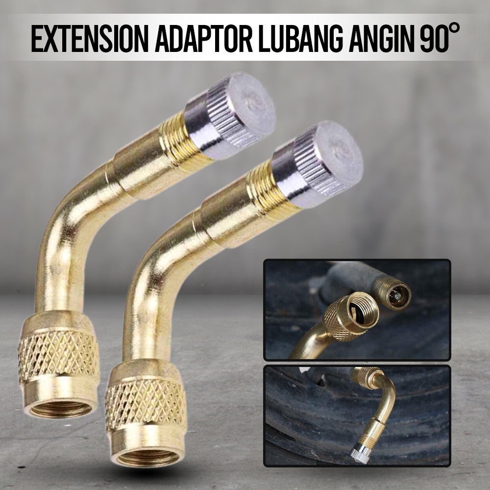 Adaptor Lubang Angin 90° Ban Mobil Motor Extension Adaptor - 2 PCS
