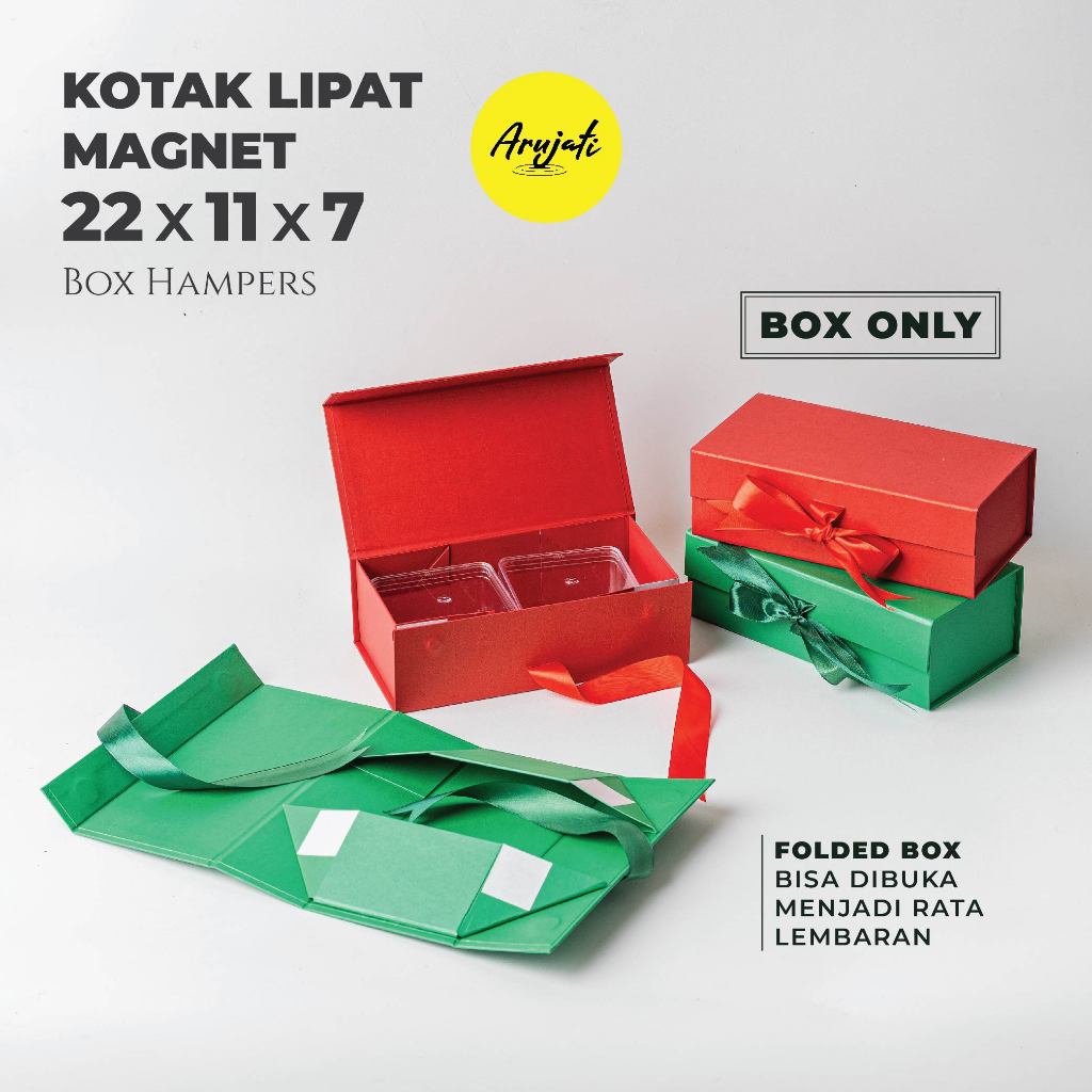 

Gift Box Hampers 22x11x7 / Magnetic folding Box / Kotak Kado Lipat Magnet / Box Kue Kering Cookies