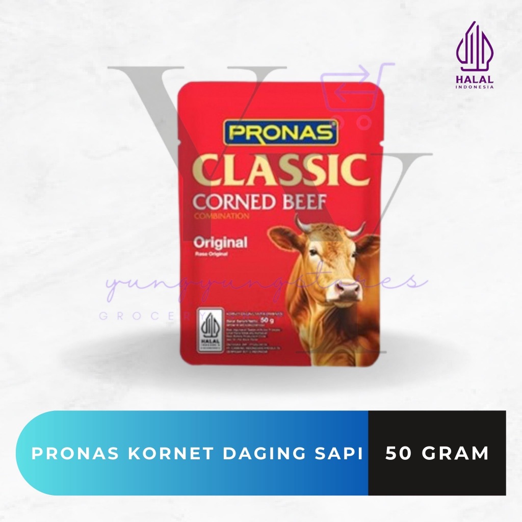 

Pronas Corned Beef / Kornet Daging Sapi Sachet 50 Gram
