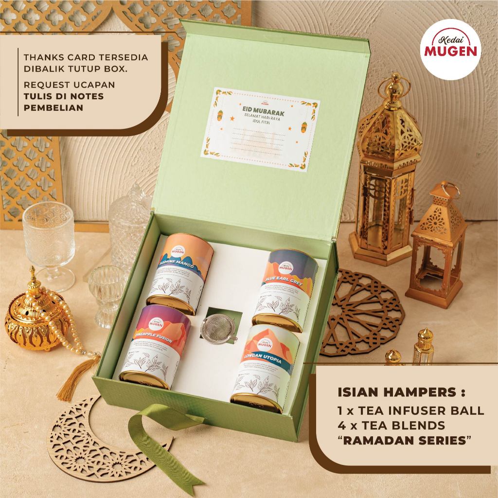 

NEW KEDAI MUGEN - EID MUBARAK HAMPERS TEA BLENDS / PARSEL RAMADAN KADO TEH LEBARAN - ULTIMATE SET