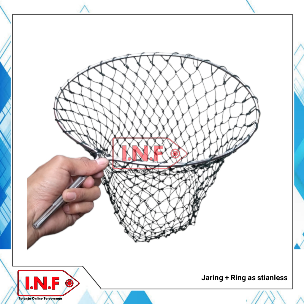 jaring serokan benang nilon / ring as stainless 5 mm / serokan ikan super kuat / serok ikan panen