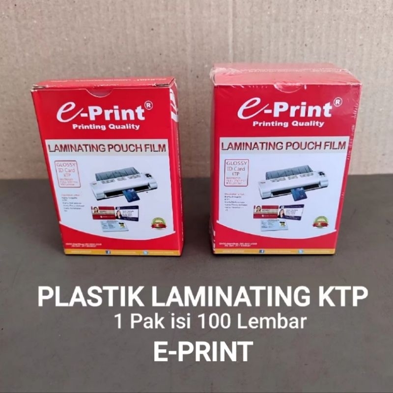 

1 Pak Plastik Laminating Ktp Isi 100 Lembar EPRINT