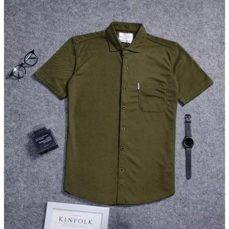 Asakhi - Baju Koko Pria Dewasa Lengan Panjang Raffa Warna Merah Bata