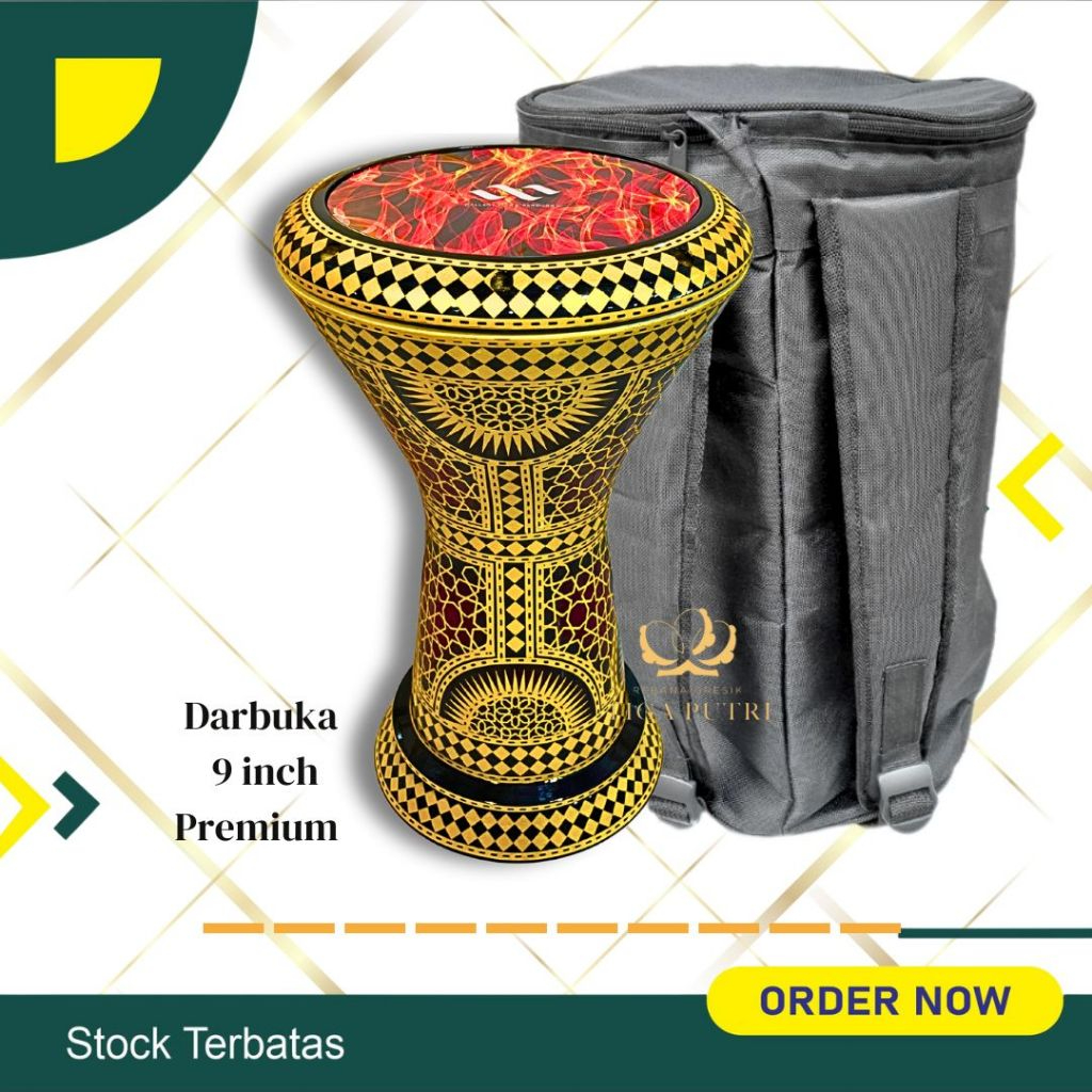 Darbuka ukuran 9 Inch Premium mika GMP Dumbuk Gendang Hadroh Rebana