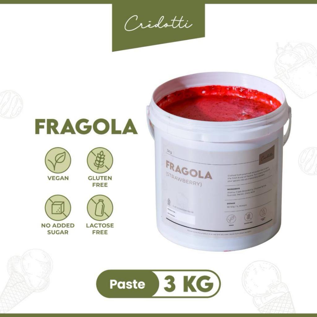 

Strawberry (Fragola) Paste / Pasta Perisa Gelato Ice Cream Flavor Bakery Rasa Stoberi (3kg)