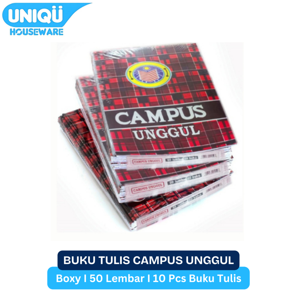 

UNIQU Buku Tulis Campus Unggul isi 50 Lembar Buku Tulis Sekolah Boxy (10 Pcs)