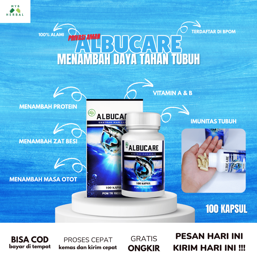 APSUL ALBUCARE Ekstrak Albumin Ikan Gabus KAPSUL KUTUK PREMIUM Obat Pengering Luka Pasca Operasi Cae