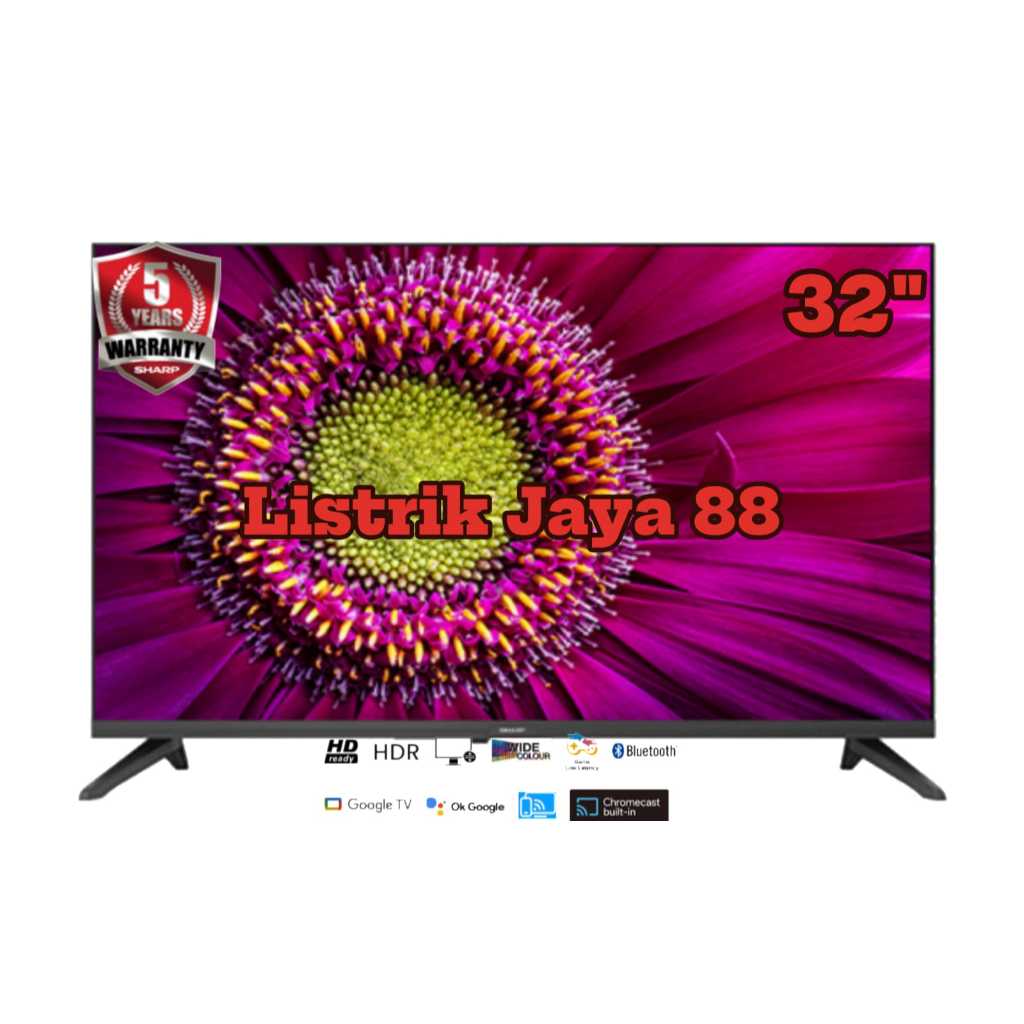 TV Android 32 Inch Sharp 32GH3000 - Smart TV, Full HD, Garansi Resmi