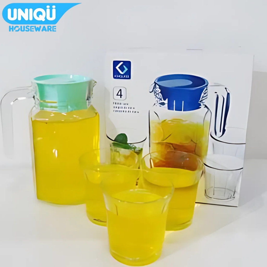 UNIQU Tea Pot Set Kaca 4 in 1 Kalea Kimglass - Gelas Teko Kado Murah