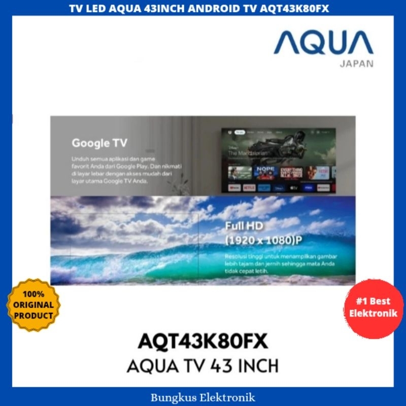 TV LED AQUA 43INCH ANDROID TV AQT43K80FX TV AQUA ANDROID 43 INCH