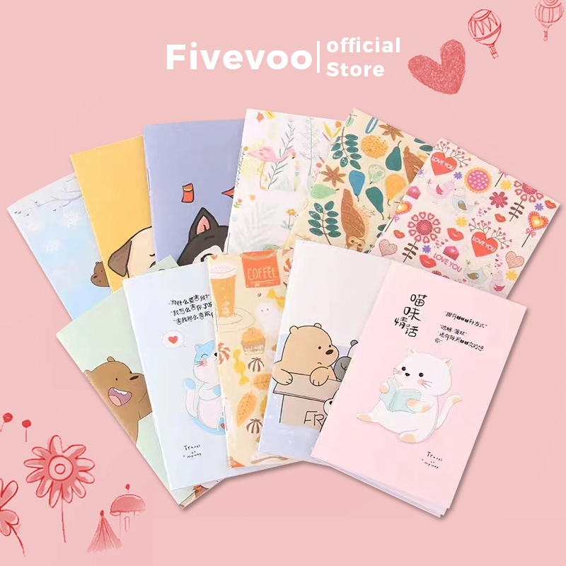 

FIVEVOO Buku Tulis Mini Motif Kartun/ Notebook Mini Cartoon/ Buku Mini/Ide Jualan Di Sekolah