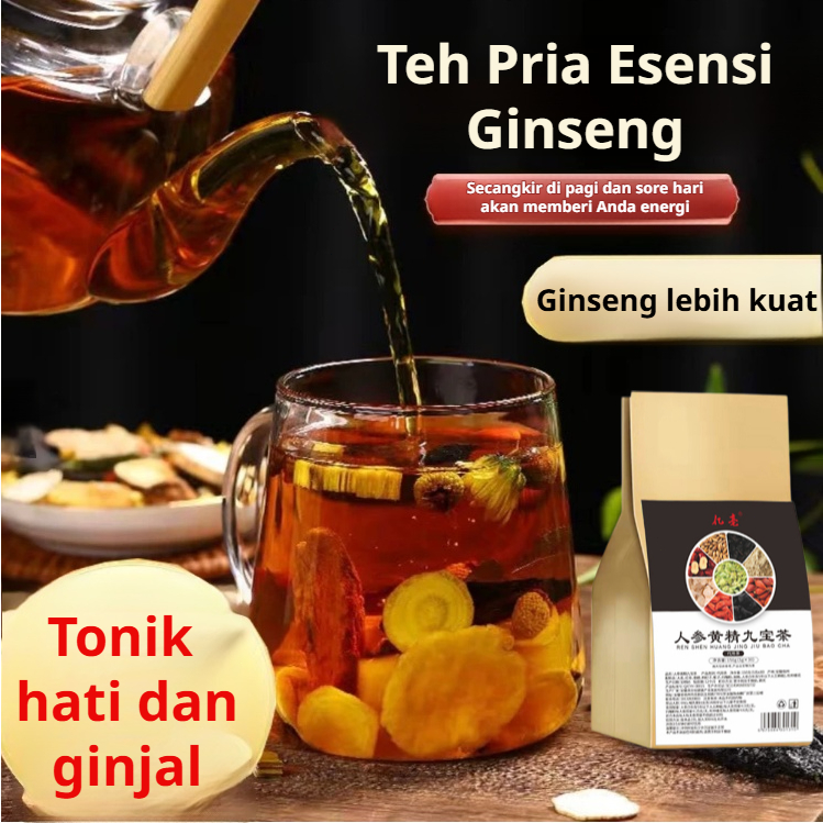 

⚡[5g x 30 kantong]Teh Sembilan Bahan Ginseng/Teh Penguat Ginjal Polygonatum Minuman Kesehatan QiTeh Kesehatan untuk Nutrisi Tubuh/Teh Penambah Energi dan Anti Lelah / Teh Herbal Alami Sehat/Geng Yellow Essence and Nine Treasures Tea
