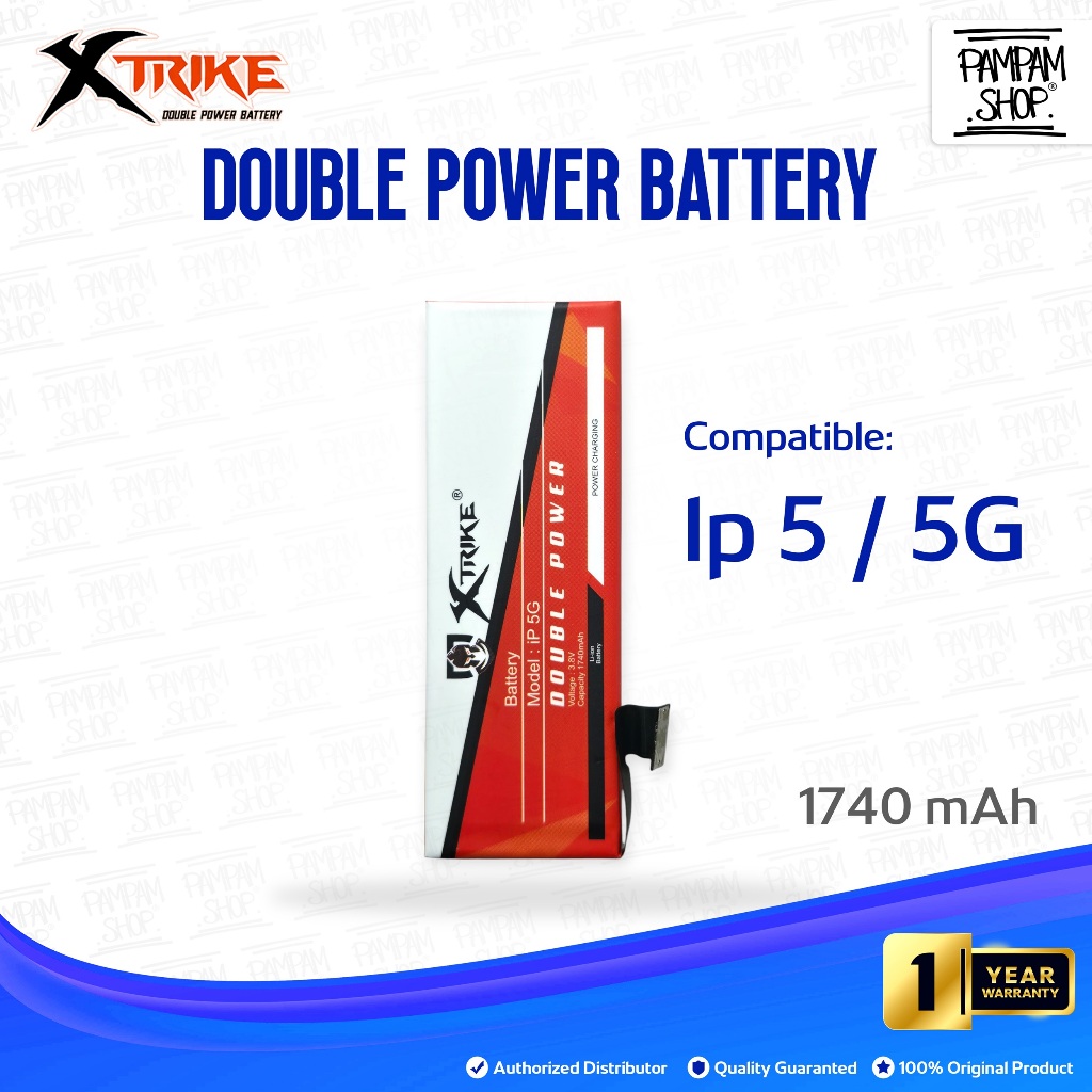 XTRIKE Baterai Ip 5 / 5G Double Power Original Batre Batrai Battery Ori Dual Iphone