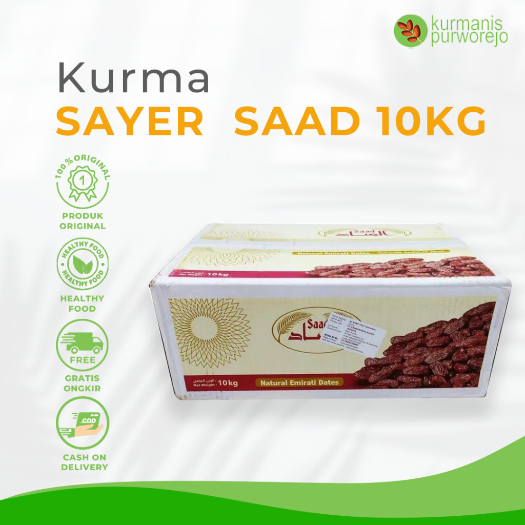 

Kurma Sayer Saad Multazam Emirates Dates Natural Dus 10kg Original Berkualitas