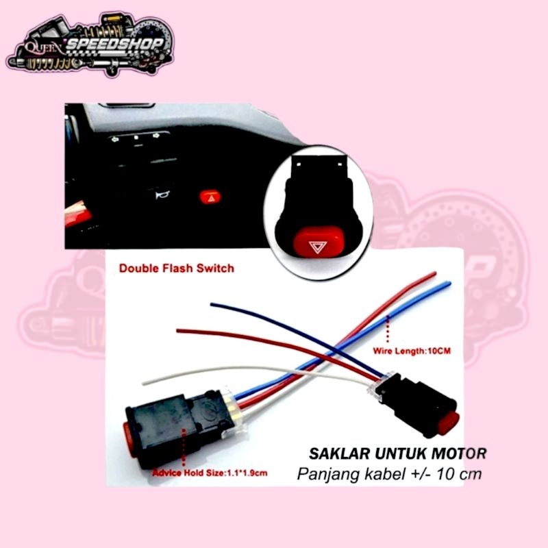 Saklar Lampu Hazard Motor Tombol Lampu Hazard Motor Universal