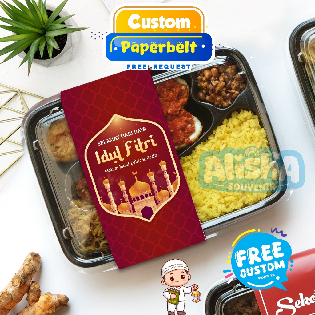 

Paperbelt Idul Fitri Custom Untuk Hari Raya / Maulid Nabi | Stiker PaperBelt Box Hampers Ramadhan Idul Fitri Maulid Nabi | Kertas Segel Box Kemasan Custom Ucapan