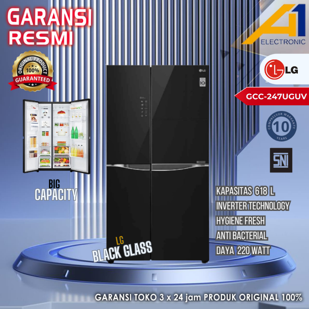 KULKAS LG GCC247UGUV / GC-C247UGUV / GC C247UGUV KAPASITAS 618 LITER