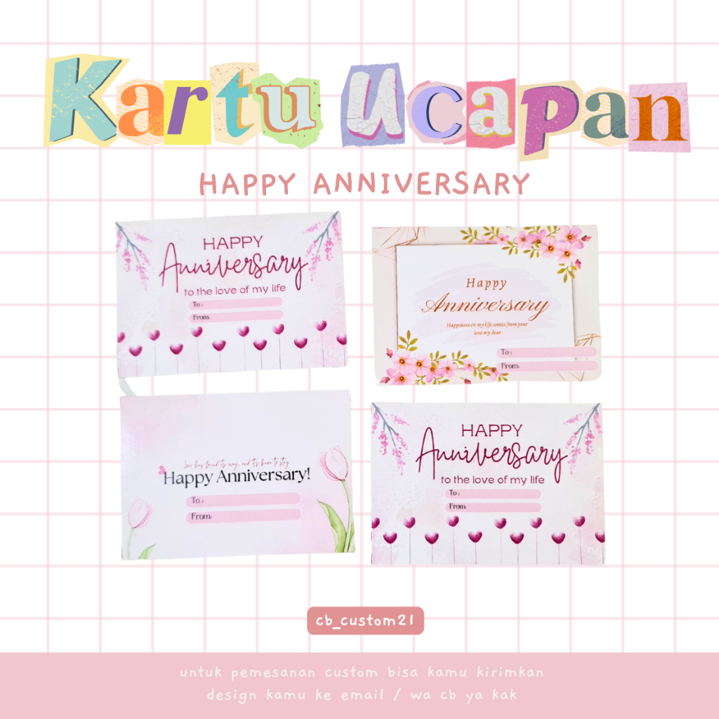 Kartu Ucapan Happy Anniversary / Kartu Anniv / Greeting Card Anniversary / Anniversary Card / Kartu 