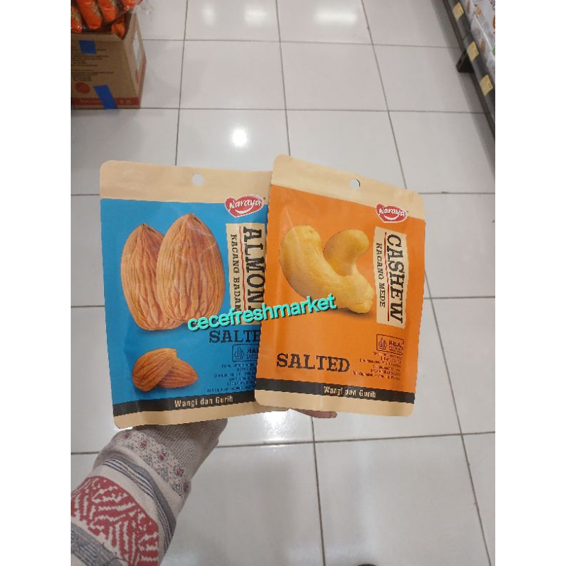 

Jual kacang almond cashew pistachio salted naraya pack