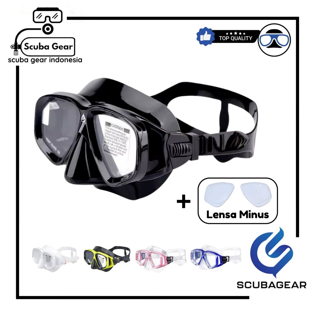SCUBAGEAR Mask Flux Twin With Lensa Minus - Mask Snorkeling