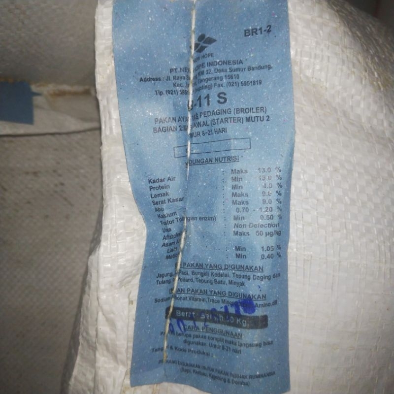 Pur Anak Ayam DOC B11S New Hope 50KG Dan 25KG
