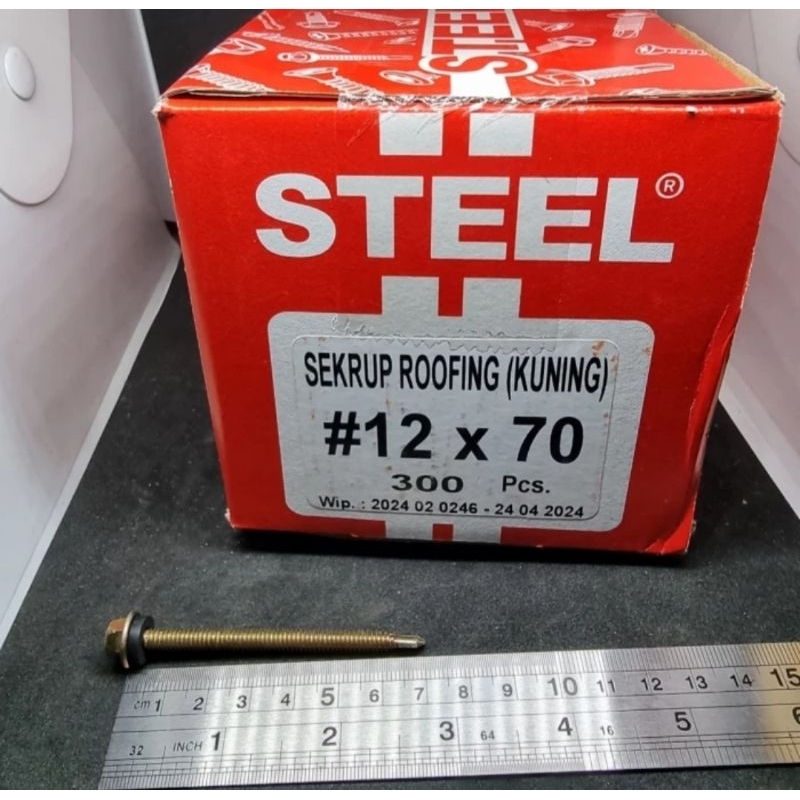 Sekrup Roofing 12x70 kuning Steel