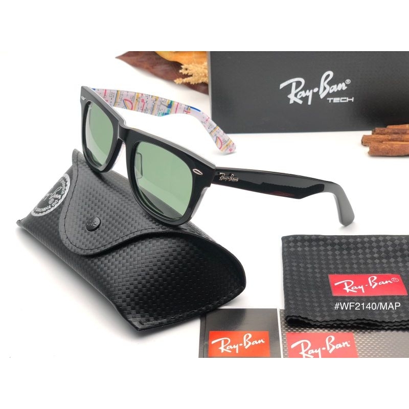 kacamata hitam wayfarer 2140 motif lensa kaca uv