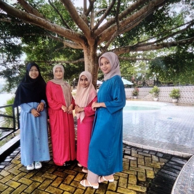 Gamis MIDI Polos Katun Rayon Premium
