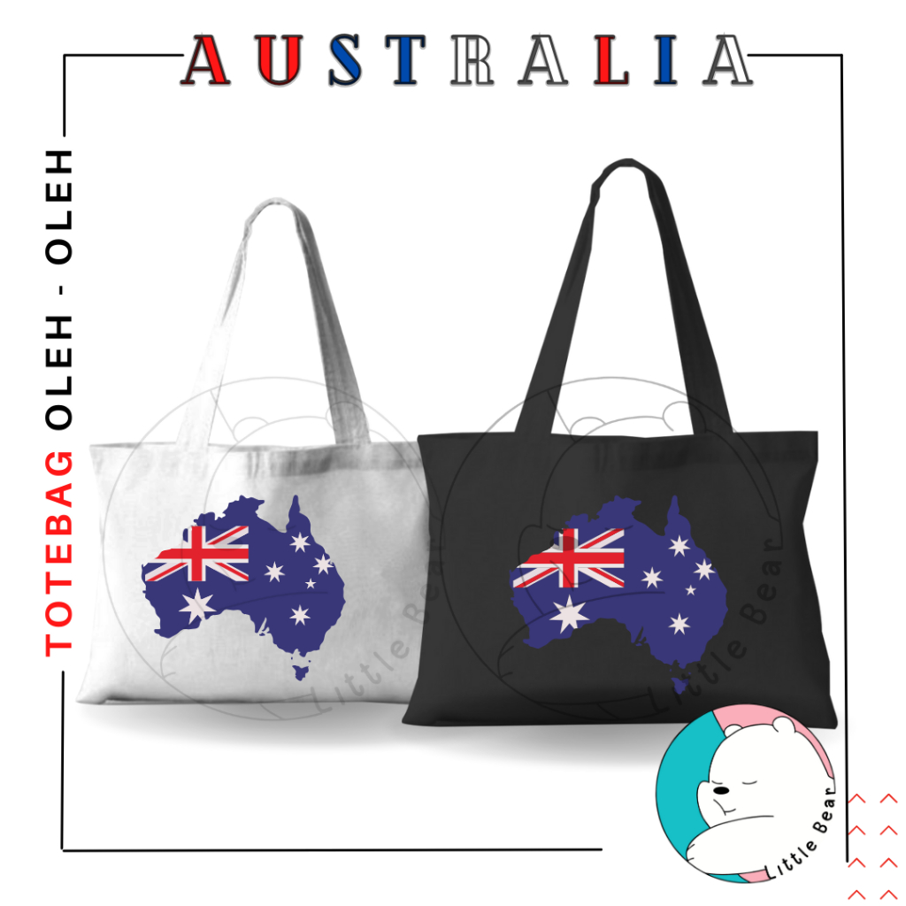 Littlebear Totebag Souvenir Australia - Tas  Oleh-Oleh  Australia Terbaru Bahan Blacu Premium Type 1