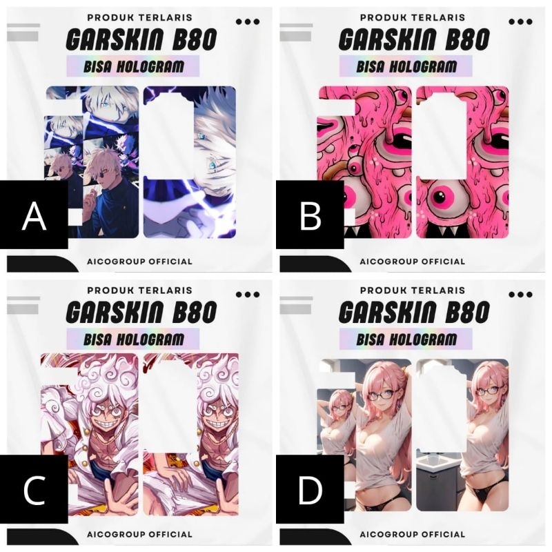 

Premium innneerrr Garskin B . 8 . 0 . Hologram Full Motif Dan Anti Gores