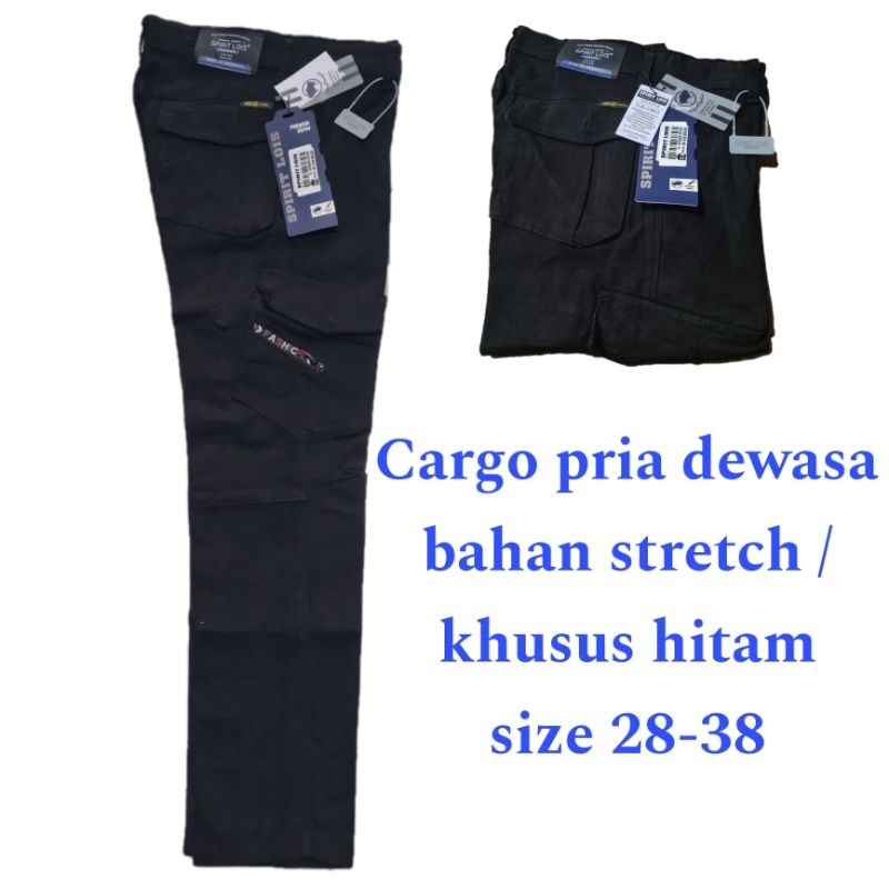Celana cargo panjang pria dewasa - celana cargo panjang hitam pria