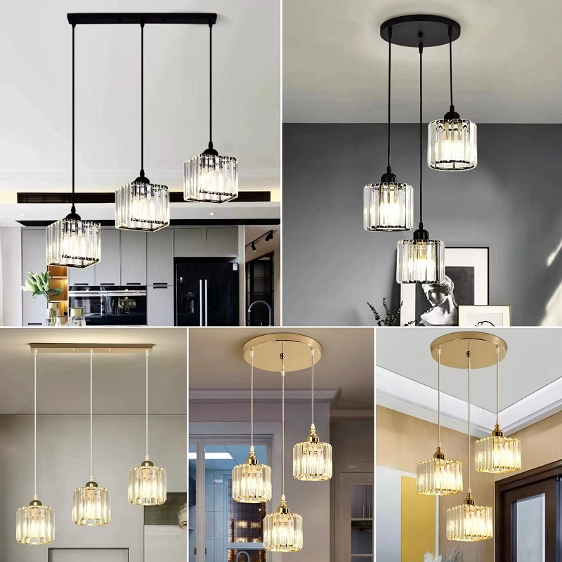 Lampu Gantung Kristal Ruang Makan Lampu Langit-langit Tinggi Lampu Gantung Tangga Lampu Gantung Panj