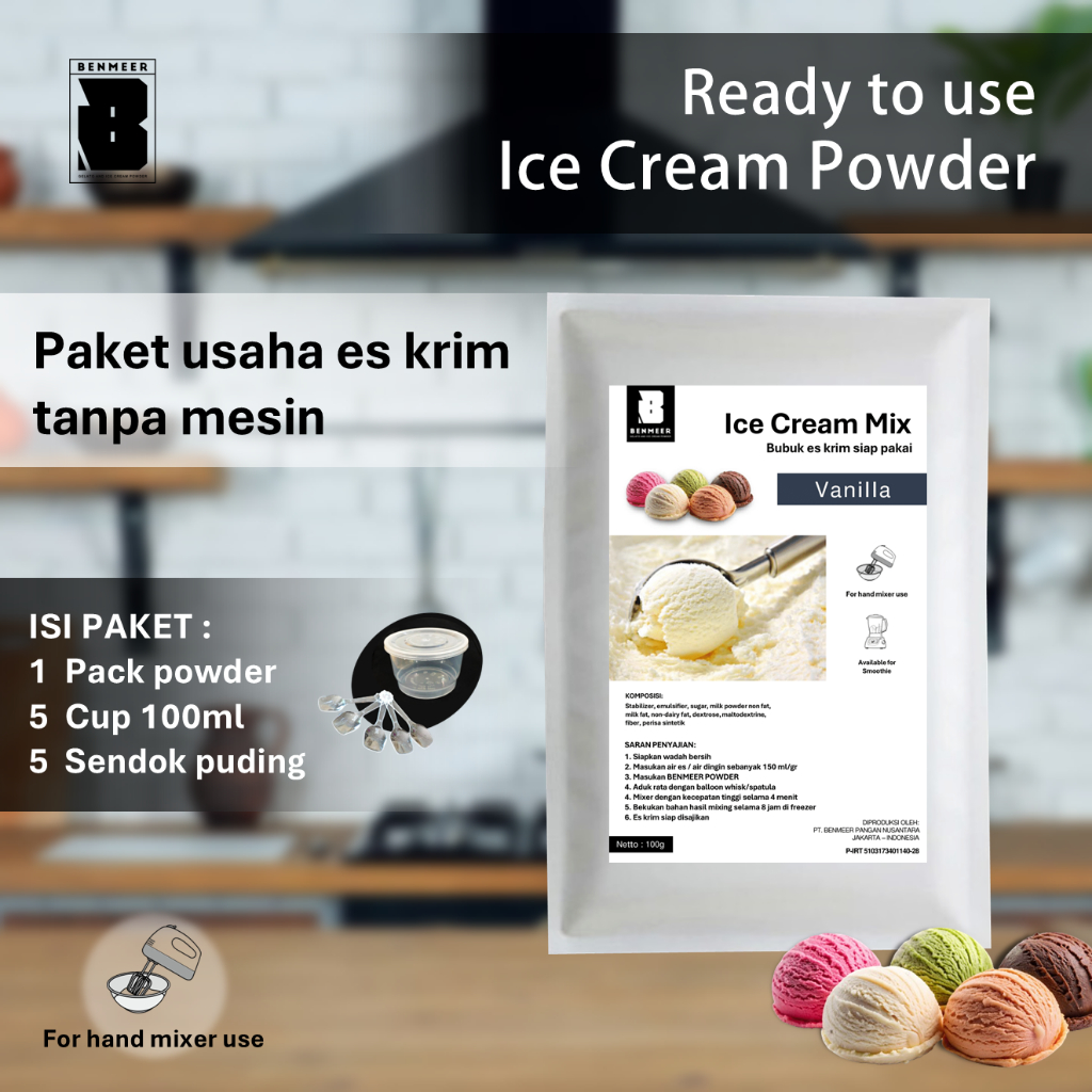 

Paket usaha Ice Cream rumahan - Powder Ice Cream Manual Vanilla