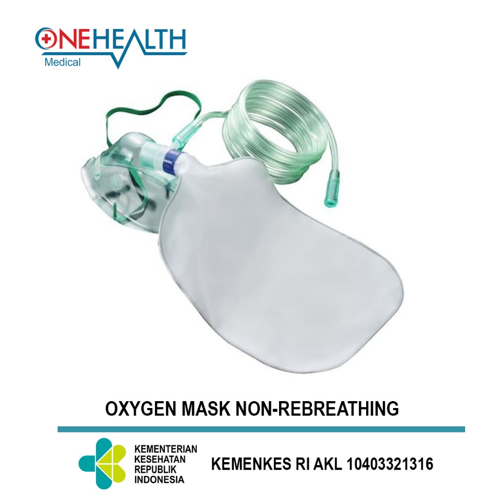 Non Rebreathing Mask Oxygen Mask Masker Oksigen NRM Onehealth