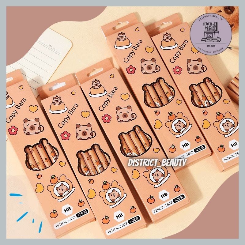 

PENSIL HB CAPYBARA 1 LUSIN 12 PCS PENSIL KARAKTER CAPYBARA PENSIL KAYU LUCU TERMURAH