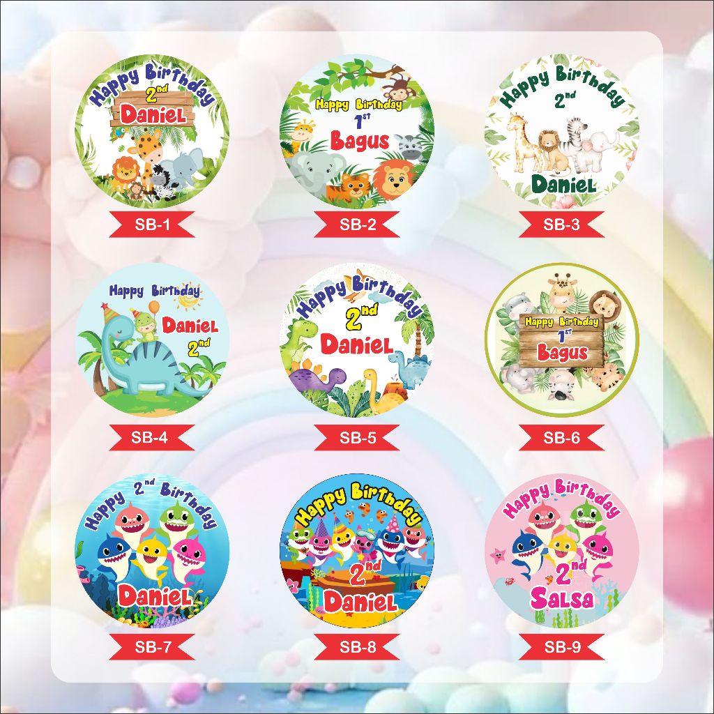 

Stiker Bulat Ulang Tahun Anak Label Custom | Print Sticker Custom Happy Birthday | Birthday Sticker | Stiker Ultah