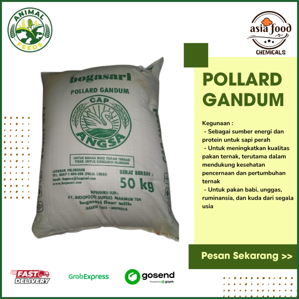 Pollard Gandum Cap Angsa/ Dedak Gandum / Pakan Ternak