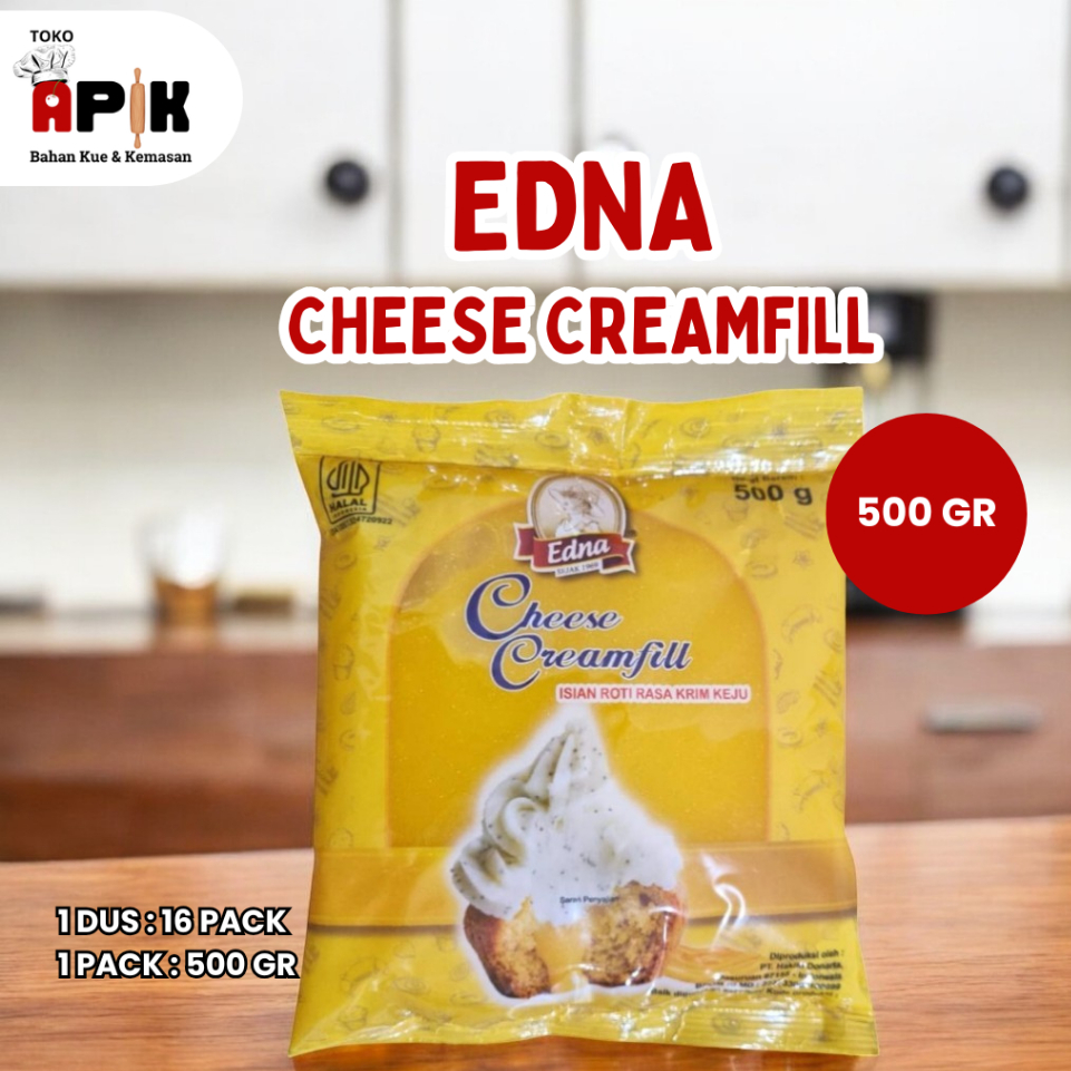 

Edna Cheese Creamfill 500gr / Isian Roti Rasa Krim