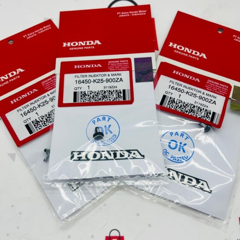 16450-K25-900ZA Saringan Filter Injektor Injeksi AL Honda bonus stiker Original Honda Genuine Parts