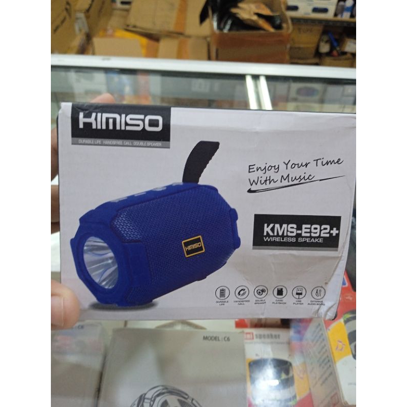 SPEAKER BLUETOOTH PORTABLE KMS -E92 + LAMPU SENTER LED EMERGENCY NEW PRODUCT TERLARIS