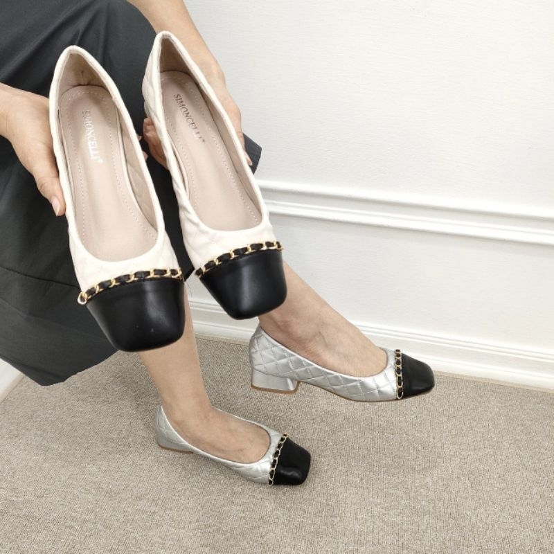 Simoncelli Sepatu Tumit Tahu 3 Cm Wanita | Sepatu Wanita | Sepatu Korea | Pansus Kerja | Sepatu Kerj