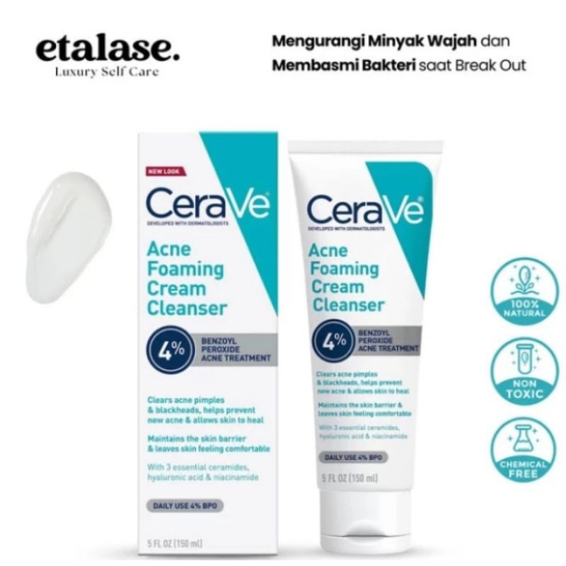 cerave acne foaming cream cleanser 4% 150.ml
