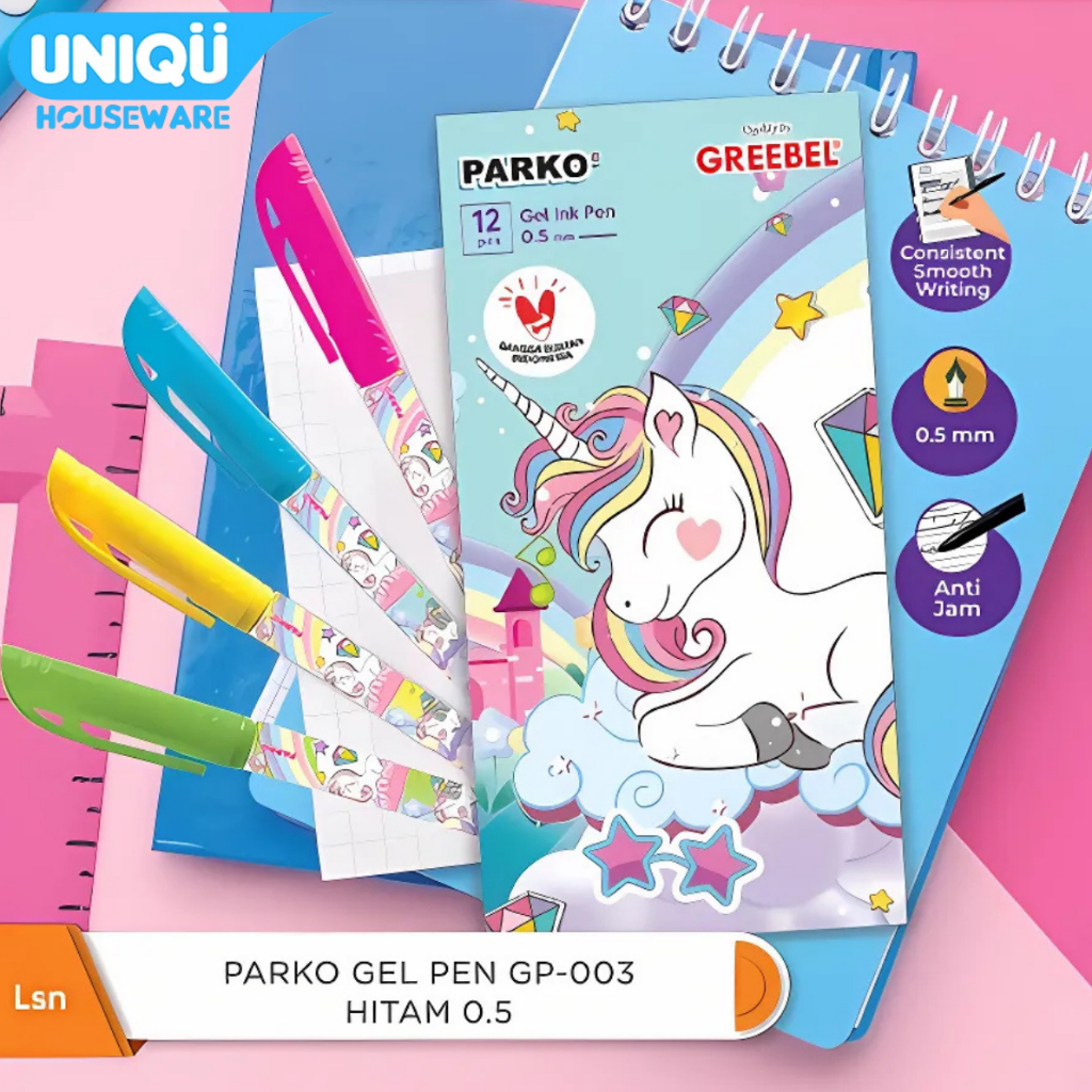

UNIQU Pulpen PARKO GP-003 Pack Isi 12 Pcs Hitam